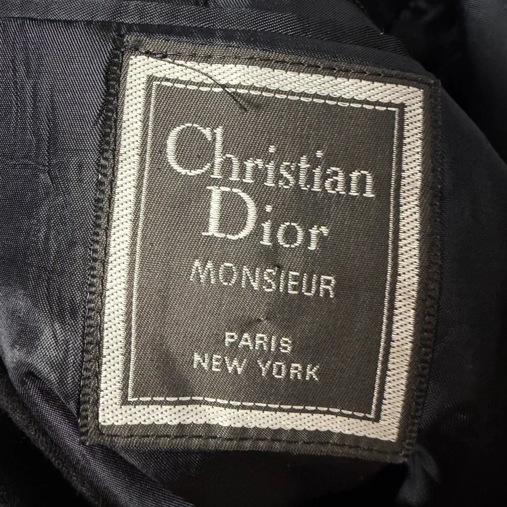 Christian Dior Monsieur Mens 40R Vintage Pure Virgin Wool Pinstripe Blazer Grey